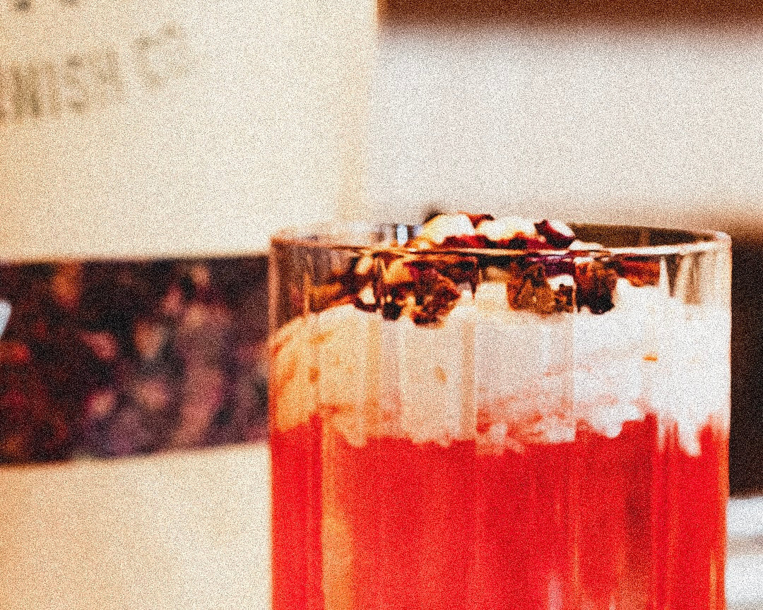 A Love Potion With A Savory Twist - Orange And Rose Cocktail With Tomato & Olive Oil Foam